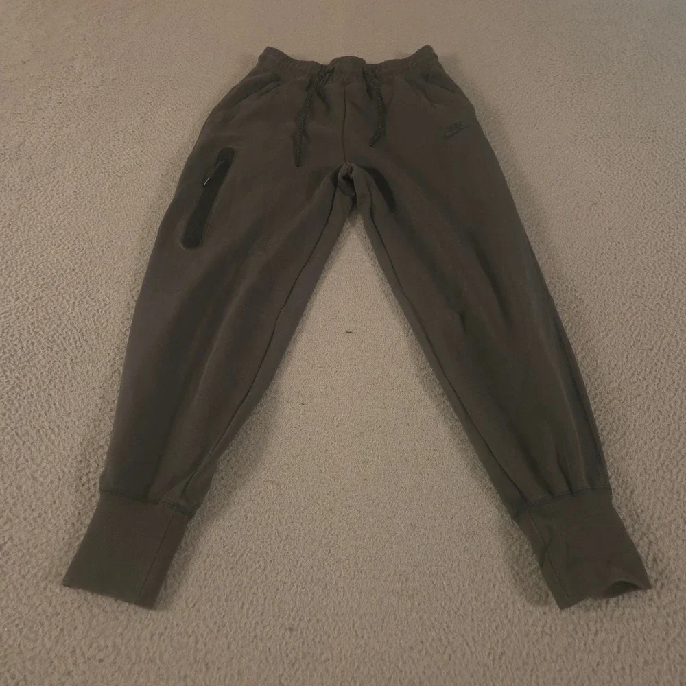 Nike Pants Womens Small Charcoal Team Tech Fleece Tapered Jogger Zip Pocket